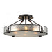 Lindhurst 4-Light Semi Flush in Oil Rubbed Bronze with Glass Panels