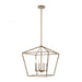 Fairfax 4-Light Chandelier in Light Wood