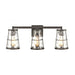 Kendrix 3-Light Vanity Light in Oil Rubbed Bronze with Water Glass