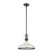 Rutherford 1-Light Pendant in Oil Rubbed Bronze with Seedy Glass