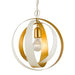 Luna 1 Light Matte White & Antique Gold Sphere Mini Chandelier