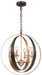 Luna 6 Light Bronze & Gold Sphere Large Chandelier