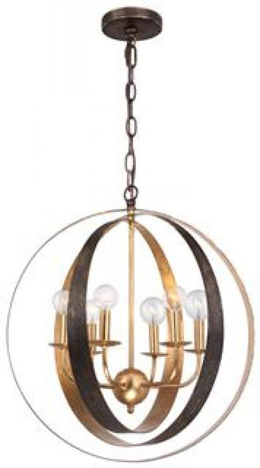 Luna 6 Light Bronze & Gold Sphere Large Chandelier