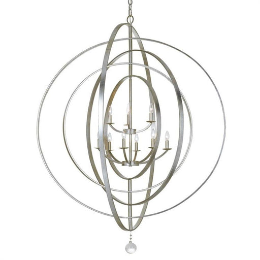 Luna 9 Light Antique Silver Chandelier