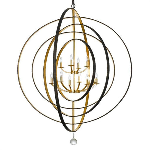 Luna 12 Light Bronze & Gold Chandelier