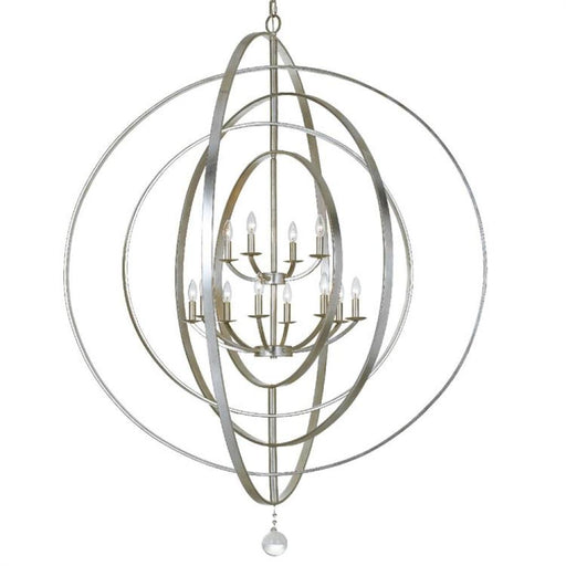 Luna 12 Light Antique Silver Sphere Chandelier