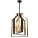 Luna 6 Light English Bronze & Antique Gold Pendant