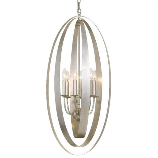 Luna 6 Light Antique Silver Chandelier