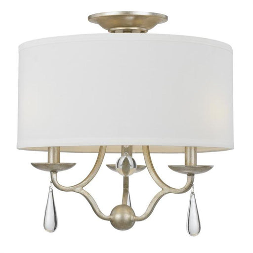 Manning 3 Light Silver Leaf Ceiling Mount