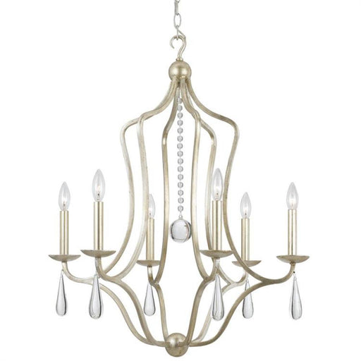 Manning 6 Light Silver Leaf Chandelier