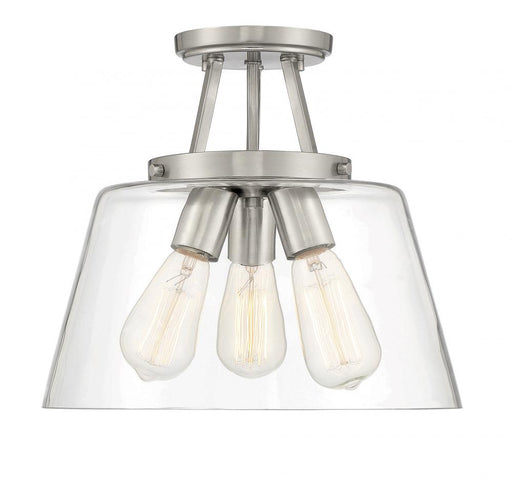 Calhoun 3 Light Satin Nickel Semi-Flush