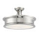 Watkins 3 Light Polished Nickel Semi-Flush