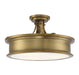 Watkins 3 Light Warm Brass Semi-Flush