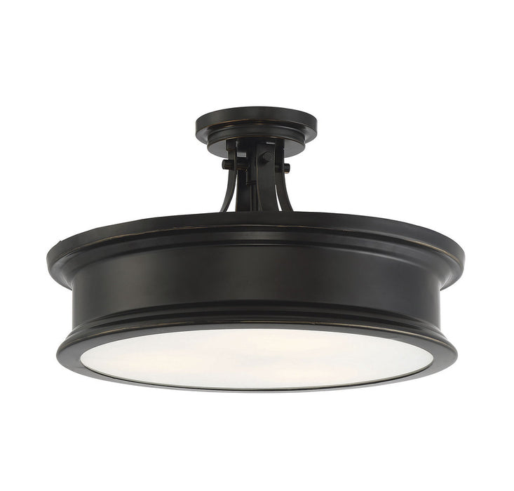 Watkins 3 Light Bronze Semi-Flush