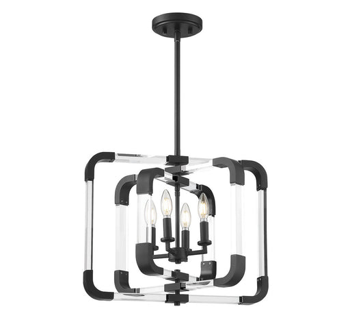 Rotterdam Matte Black 4 Light Semi-Flush