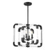 Rotterdam Matte Black 4 Light Semi-Flush