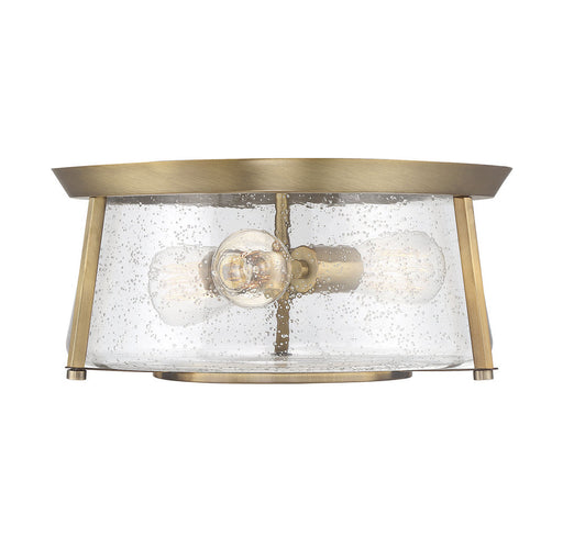 Dash 3 Light Warm Brass Flush Mount