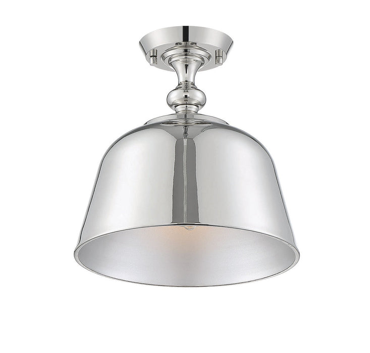 Berg Polished Nickel 1 Light Semi-Flush