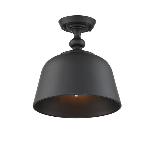 Berg Matte Black 1 Light Semi-Flush