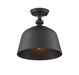 Berg Matte Black 1 Light Semi-Flush