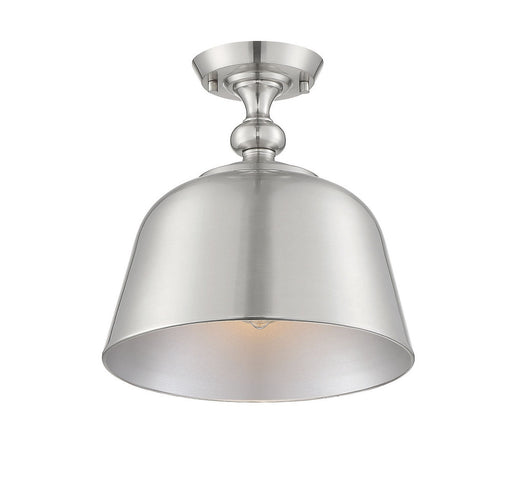 Berg Satin Nickel 1 Light Semi-Flush