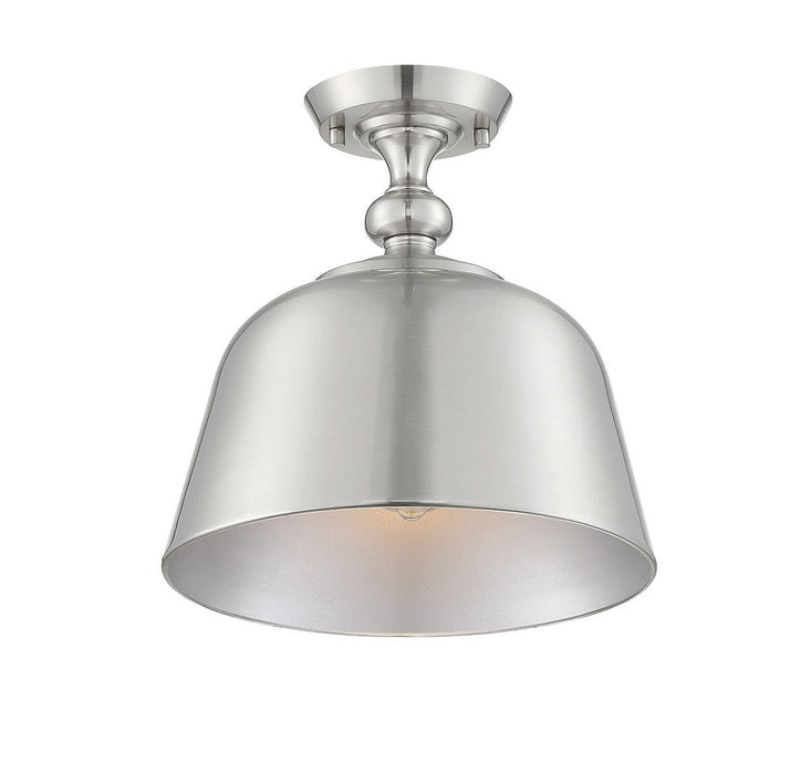 Berg Satin Nickel 1 Light Semi-Flush