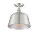 Berg Satin Nickel 1 Light Semi-Flush