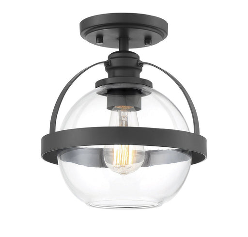 Pendleton Matte Black 1 Light Semi-Flush