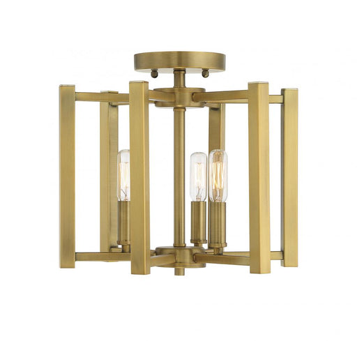 Benson 3 Light  Warm Brass Semi-Flush