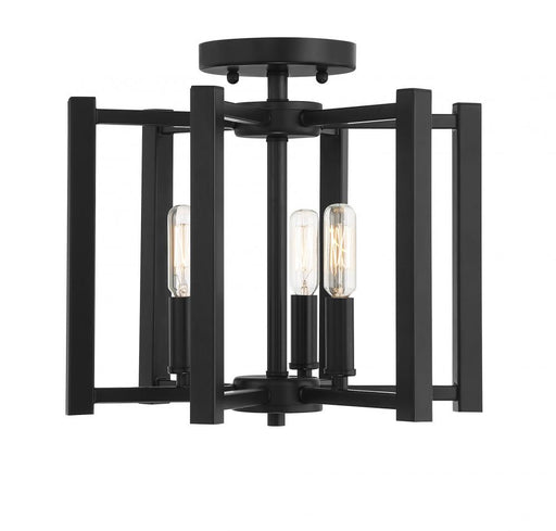 Benson 3 Light  Matte Black Semi-Flush