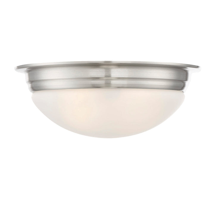 13" Flush Mount White Glass