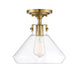 Walpole Warm Brass Semi-Flush