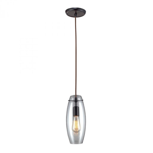 Menlow Park 1-Light Mini Pendant in Oiled Bronze with Smoked Glass