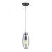 Menlow Park 1-Light Mini Pendant in Oiled Bronze with Smoked Glass