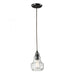 Menlow Park 1-Light Mini Pendant in Oiled Bronze with Smoked Glass