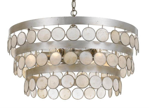 Coco 6 Light Antique Silver Chandelier