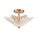 Radiance 4-Light Semi Flush in Satin Brass with Clear Textured Glass