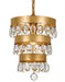 Perla 1 Light Antique Gold Mini Chandelier