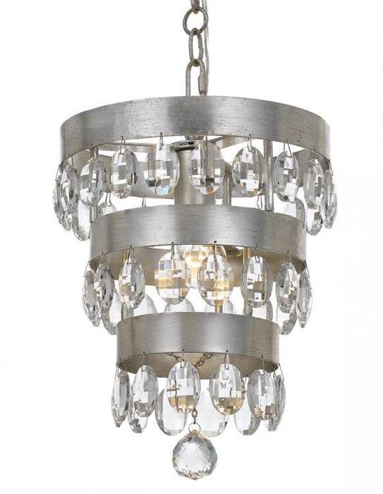 Perla 1 Light Antique Silver Mini Chandelier