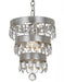 Perla 1 Light Antique Silver Mini Chandelier