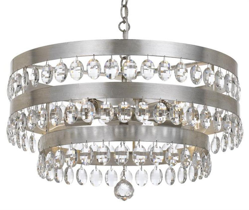 Perla 5 Light Antique Silver Chandelier