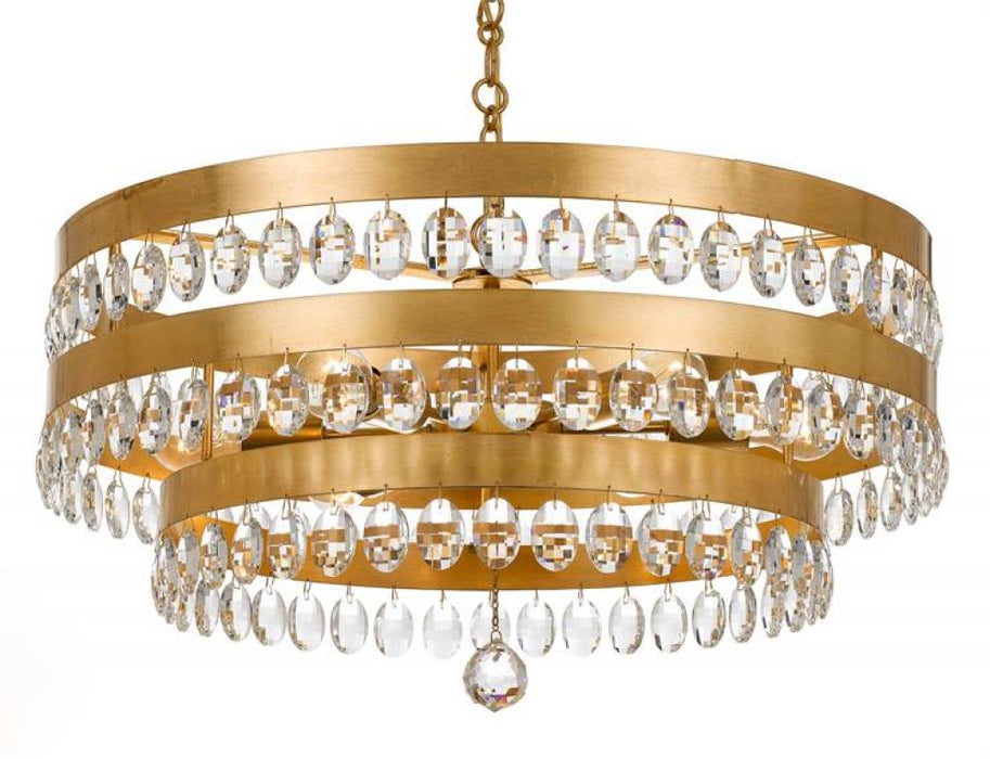 Perla 6 Light Antique Gold Chandelier