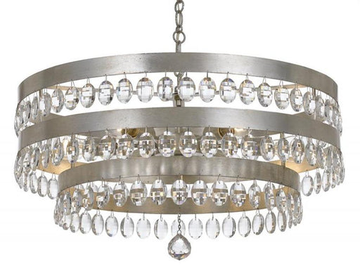 Perla 6 Light Antique Silver Chandelier