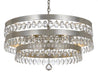 Perla 6 Light Antique Silver Chandelier