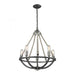 Natural Rope 5-Light Chandelier in Polished Nickel and Silvered Graphite