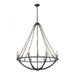 Natural Rope 8-Light Chandelier in Polished Nickel and Silvered Graphite