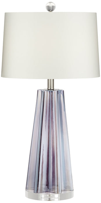 TL-Fluted iridescent glass lamp