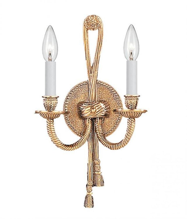 Crystorama 2 Light Olde Brass Cast Brass Wall Mount I