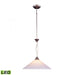 Elysburg 1-Light Pendant in Satin Nickel with White Swirl Glass - Includes LED Bulb