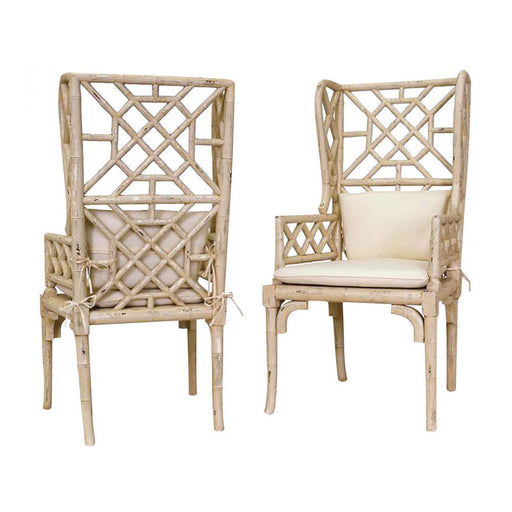 Bamboo Wingback Chairs (Set of 2)